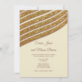 Abstract geometrisch ivoorgoud glitter Wedding Kaart (Voorkant)