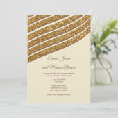 Abstract geometrisch ivoorgoud glitter Wedding Kaart (Staand voorkant)