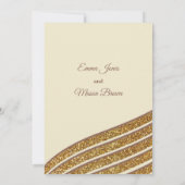 Abstract geometrisch ivoorgoud glitter Wedding Kaart (Achterkant)