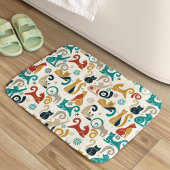 Abstract geometrisch kattenpatroon badmat