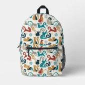 Abstract geometrisch kattenpatroon bedrukte rugzak (Voorkant)