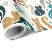 Abstract geometrisch kattenpatroon cadeaupapier (Rol Hoek)