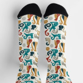 Abstract geometrisch kattenpatroon sokken (Top)