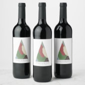 Abstract geometrisch kerstboom wijnlabel wijn etiket (Flessen)