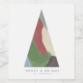 Abstract geometrisch kerstboom wijnlabel wijn etiket (Enkel label)