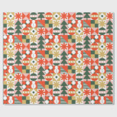 Abstract geometrisch kerstpatroon cadeaupapier (Vlak)