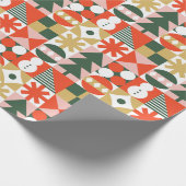 Abstract geometrisch kerstpatroon cadeaupapier (Hoek)