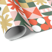 Abstract geometrisch kerstpatroon cadeaupapier (Rol Hoek)