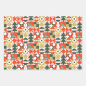 Abstract geometrisch kerstpatroon inpakpapier vel (Voorkant)