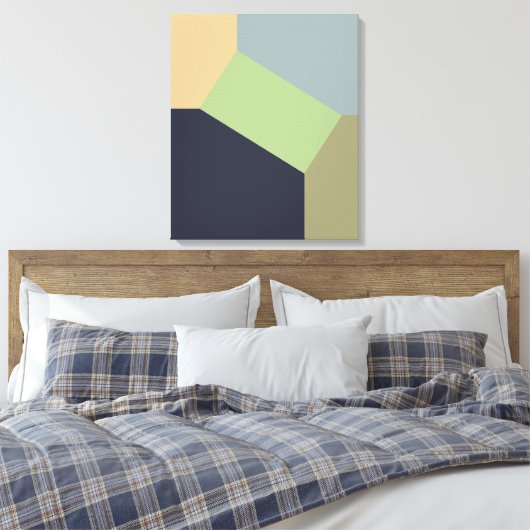 Abstract geometrisch kleurenblok canvas afdruk (Insitu (Slaapkamer))