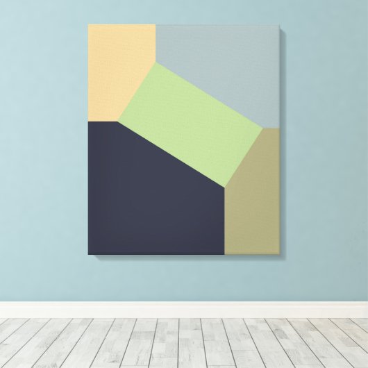Abstract geometrisch kleurenblok canvas afdruk (Insitu (Houten vloer))