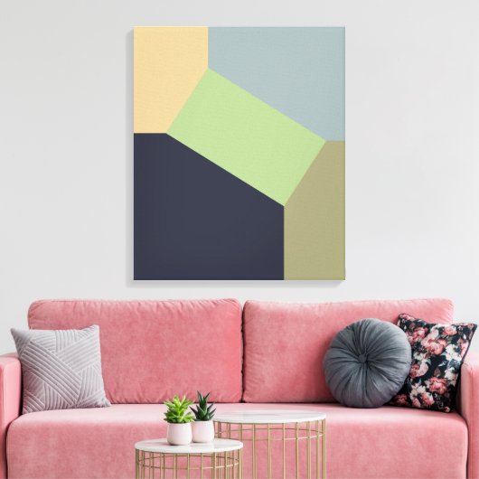 Abstract geometrisch kleurenblok canvas afdruk (Insitu (Woonkamer))