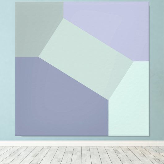 Abstract geometrisch kleurenblok canvas afdruk (Insitu (Houten vloer))