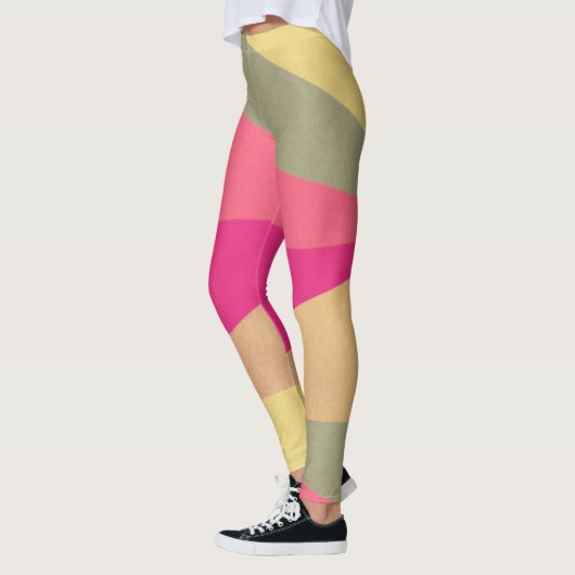 Abstract geometrisch kleurenblok leggings (Links)