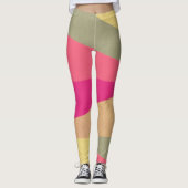 Abstract geometrisch kleurenblok leggings (Voorkant)