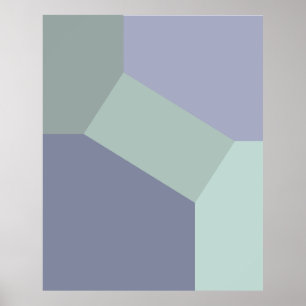 Abstract geometrisch kleurenblok poster