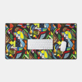 Abstract Geometrisch Kleurig Modernistisch Schilde Bureaumat (Keyboard & Muis)