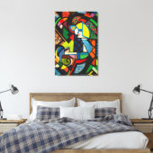 Abstract Geometrisch Kleurig Modernistisch Schilde Canvas Afdruk (Insitu (Slaapkamer))