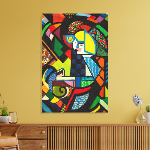 Abstract Geometrisch Kleurig Modernistisch Schilde Canvas Afdruk