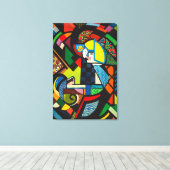 Abstract Geometrisch Kleurig Modernistisch Schilde Canvas Afdruk (Insitu (Houten vloer))