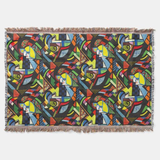 Abstract Geometrisch Kleurig Modernistisch Schilde Deken (Voorkant)