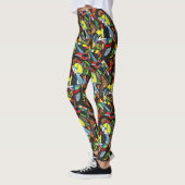 Abstract Geometrisch Kleurig Modernistisch Schilde Leggings (Links)