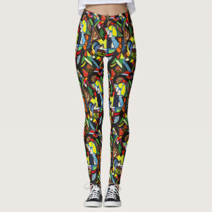 Abstract Geometrisch Kleurig Modernistisch Schilde Leggings