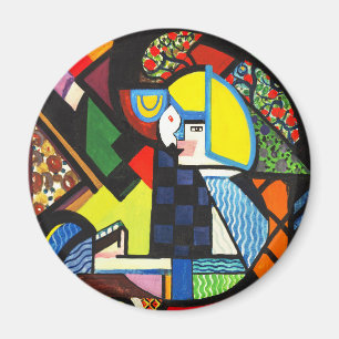 Abstract Geometrisch Kleurig Modernistisch Schilde Magneet