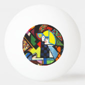 Abstract Geometrisch Kleurig Modernistisch Schilde Pingpongbal (Achterkant)