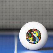 Abstract Geometrisch Kleurig Modernistisch Schilde Pingpongbal (Net)