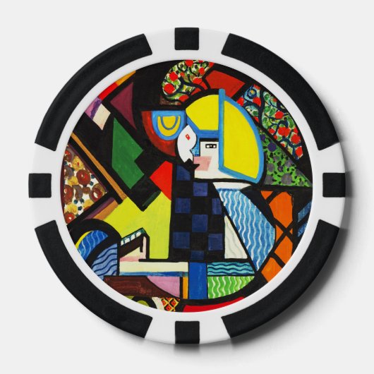 Abstract Geometrisch Kleurig Modernistisch Schilde Poker Chips (Voorkant)
