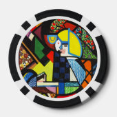 Abstract Geometrisch Kleurig Modernistisch Schilde Poker Chips (Achterkant)