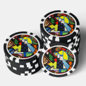 Abstract Geometrisch Kleurig Modernistisch Schilde Poker Chips (Opstapeling)