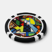Abstract Geometrisch Kleurig Modernistisch Schilde Poker Chips (Enkel)