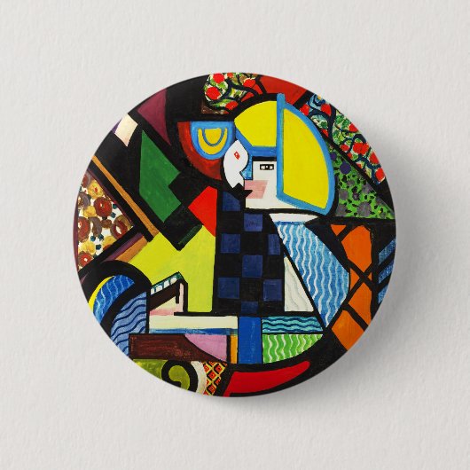 Abstract Geometrisch Kleurig Modernistisch Schilde Ronde Button 5,7 Cm (Voorkant)