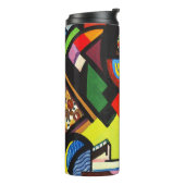 Abstract Geometrisch Kleurig Modernistisch Schilde Thermosbeker (Gedraaid links)