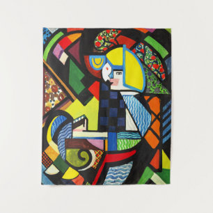 Abstract Geometrisch Kleurig Modernistisch Schilde Wandkleed