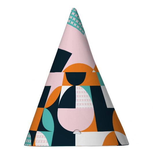 Abstract geometrisch: kleurrijk 3D-effect. Feesthoedjes (Rechts)