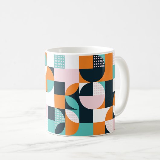 Abstract geometrisch: kleurrijk 3D-effect. Koffiemok (Voorkant rechts)