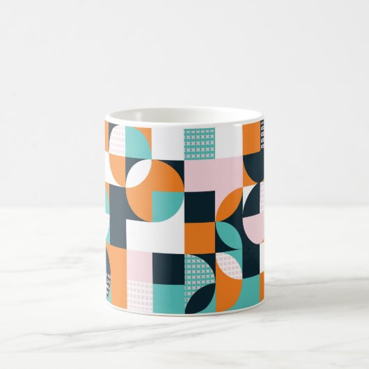 Abstract geometrisch: kleurrijk 3D-effect. Koffiemok (Center)