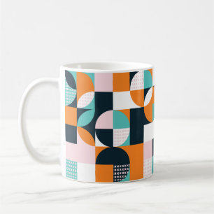 Abstract geometrisch: kleurrijk 3D-effect. Koffiemok