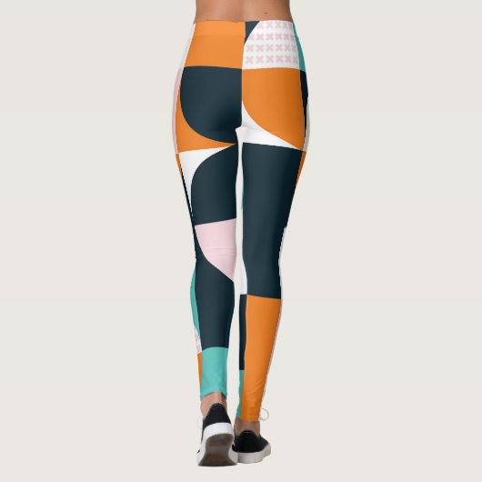 Abstract geometrisch: kleurrijk 3D-effect. Leggings (Achterkant)
