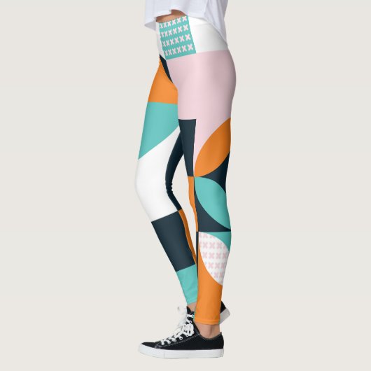 Abstract geometrisch: kleurrijk 3D-effect. Leggings (Links)