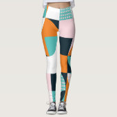 Abstract geometrisch: kleurrijk 3D-effect. Leggings (Voorkant)