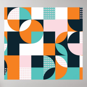 Abstract geometrisch: kleurrijk 3D-effect. Poster