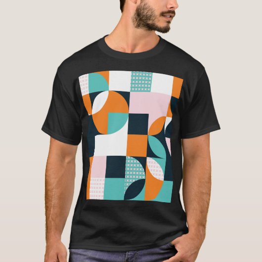 Abstract geometrisch: kleurrijk 3D-effect. T-shirt (Voorkant)