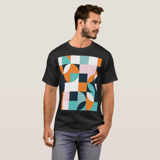 Abstract geometrisch: kleurrijk 3D-effect. T-shirt (Voorkant volledig)