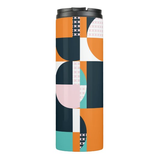 Abstract geometrisch: kleurrijk 3D-effect. Thermosbeker (Achterkant)