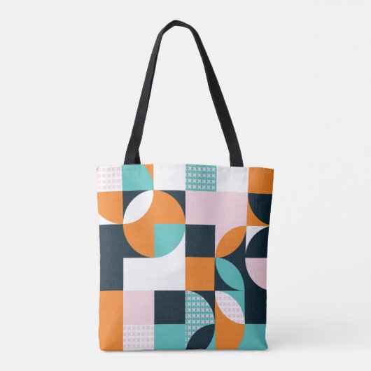 Abstract geometrisch: kleurrijk 3D-effect. Tote Bag (Achterkant)