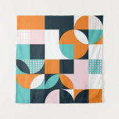 Abstract geometrisch: kleurrijk 3D-effect. Wandkleed (Voorkant (horizontaal))